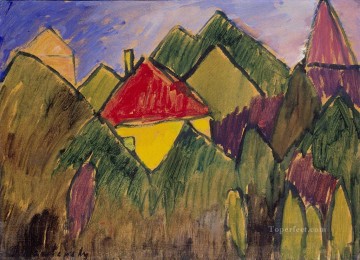 rote giebel rote d cher 1910 Alexej von Jawlensky Oil Paintings